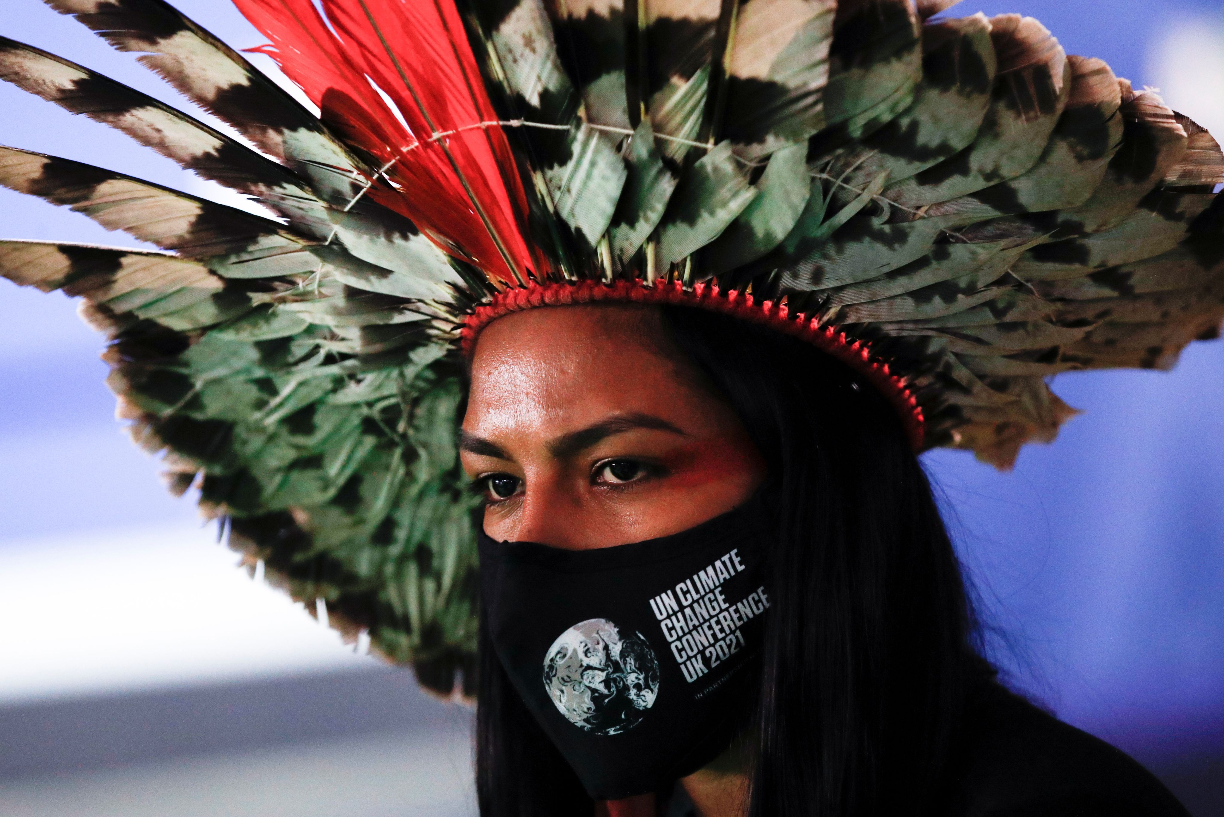 An indigenous Amazon delegate at COP26